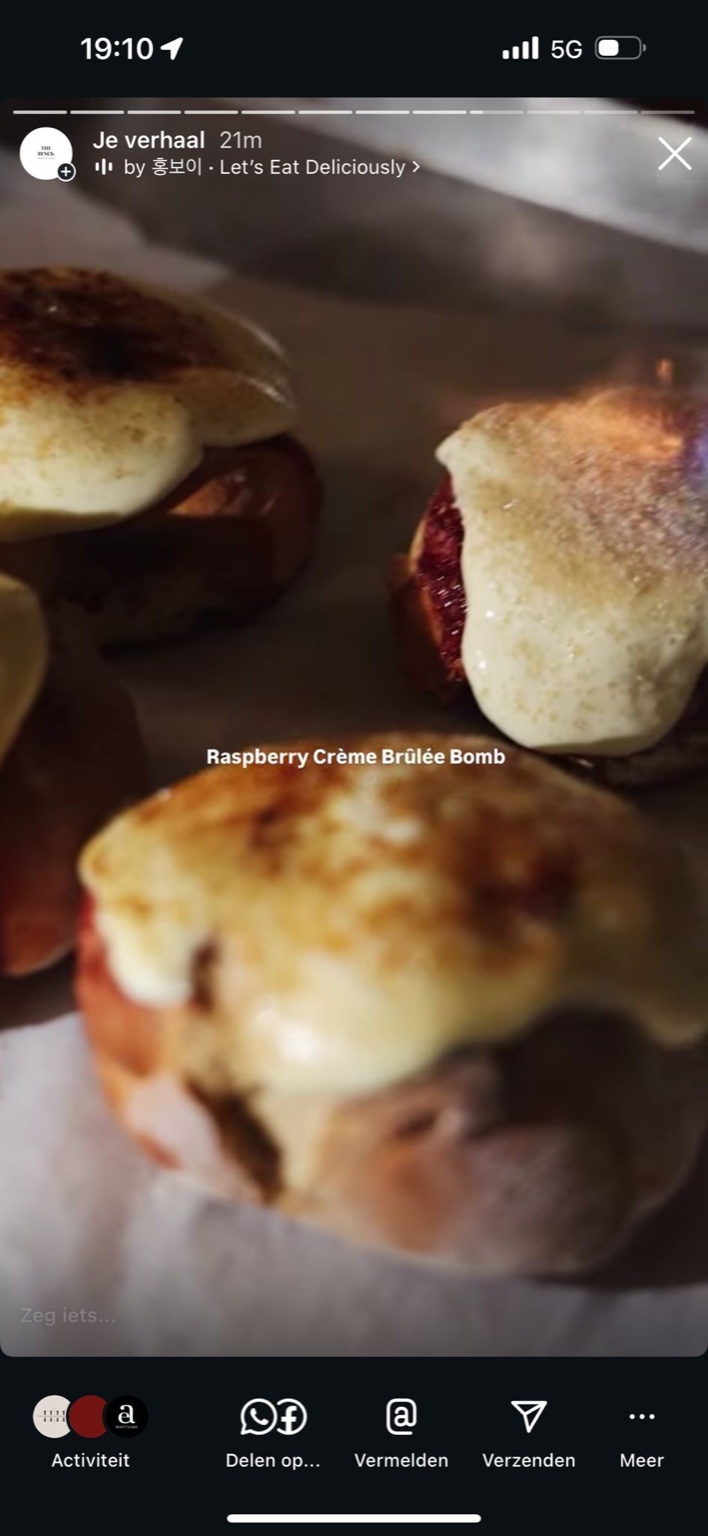 Raspberry crème brûlée bomb